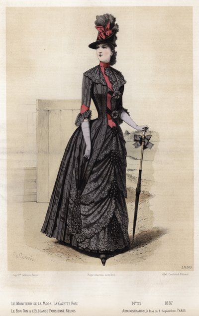 Französische Modeplatte, späte 19. Jahrhundert von French School
