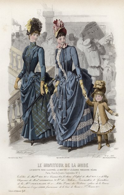 Französische Modeplatte, späte 19. Jahrhundert von French School
