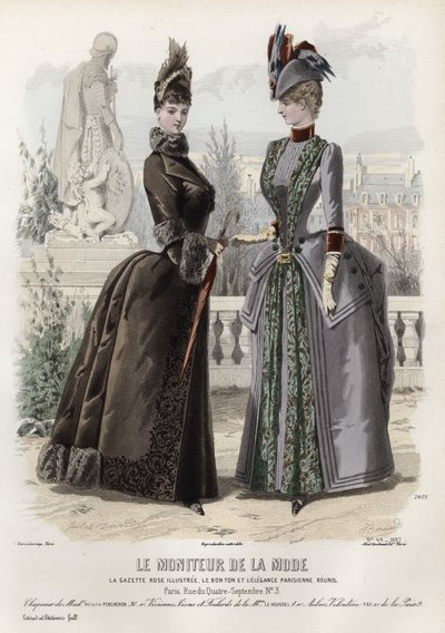 Französische Modeplatte, späte 19. Jahrhundert von French School