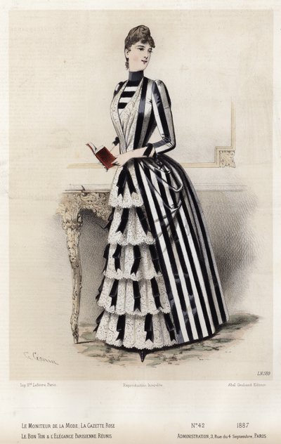 Französische Modeplatte, späte 19. Jahrhundert von French School
