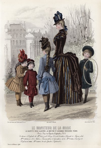 Französische Modeplatte, späte 19. Jahrhundert von French School