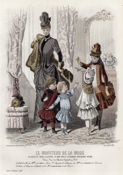 Französische Modeplatte, späte 19. Jahrhundert von French School