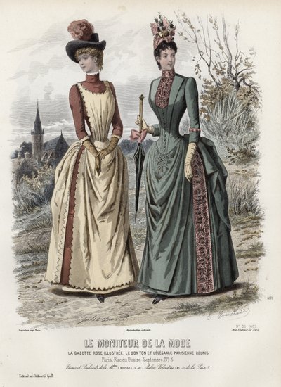 Französische Modeplatte, späte 19. Jahrhundert von French School