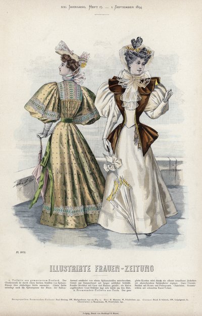 Französische Modeplatte, späte 19. Jahrhundert von French School