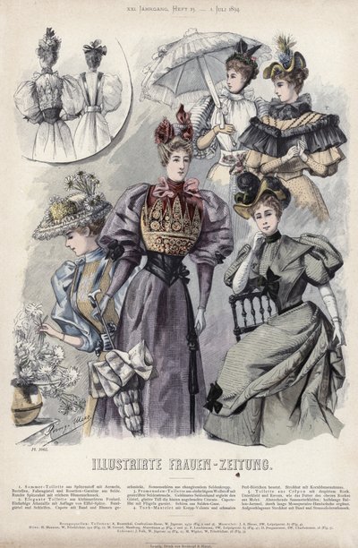 Französische Modeplatte, späte 19. Jahrhundert von French School