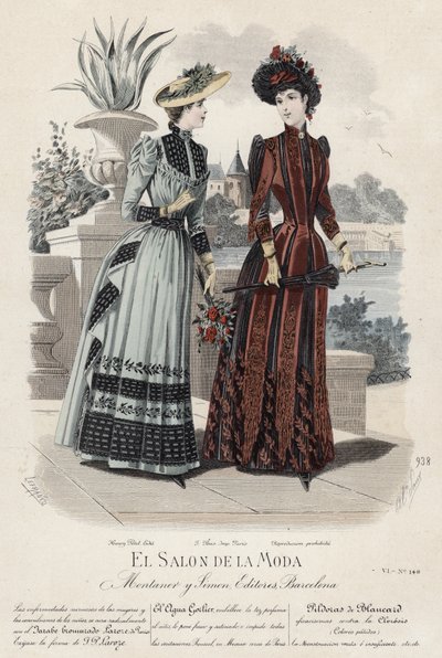Französische Modeplatte, späte 19. Jahrhundert von French School