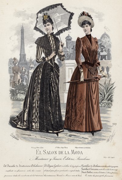 Französische Modeplatte, späte 19. Jahrhundert von French School