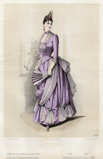 Französische Modeplatte, späte 19. Jahrhundert von French School