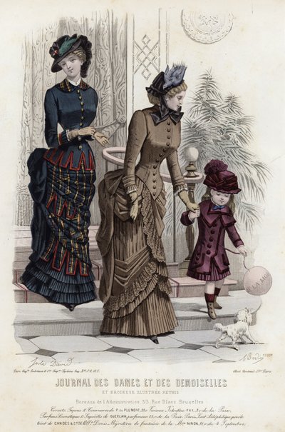 Französische Modeplatte, späte 19. Jahrhundert von French School