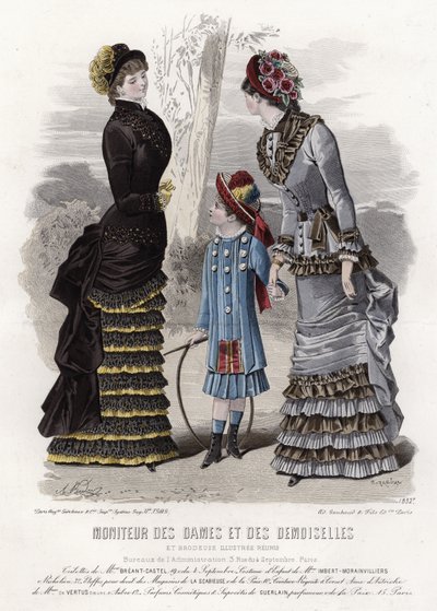 Französische Modeplatte, späte 19. Jahrhundert von French School