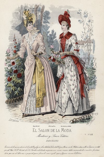 Französische Modeplatte, späte 19. Jahrhundert von French School