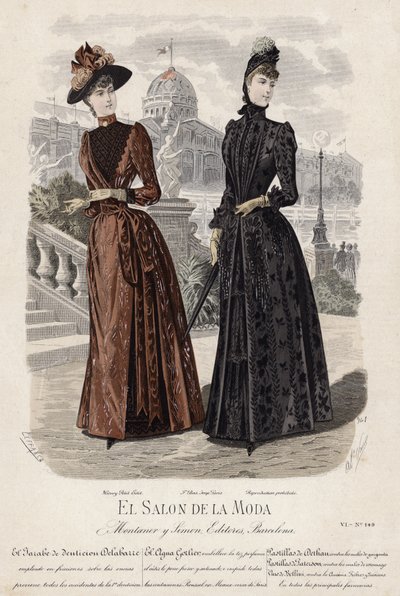 Französische Modeplatte, späte 19. Jahrhundert von French School