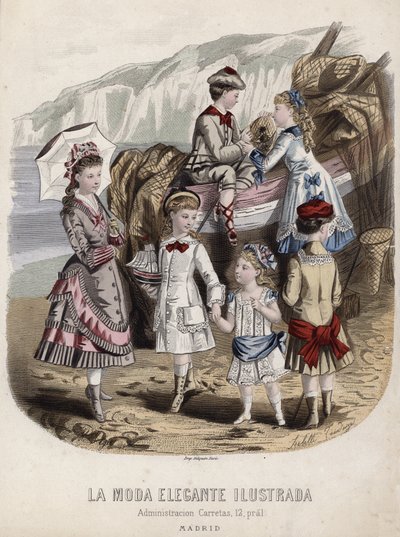 Französische Modeplatte, späte 19. Jahrhundert von French School