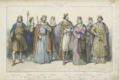 Französische Könige und Königinnen des 10., 11. und 12. Jahrhunderts von French School