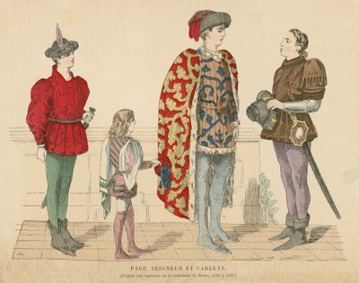 Französischer Herr und Diener, Mitte des 15. Jahrhunderts von French School