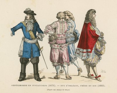 Französische Herrenkostüme, 17. Jahrhundert von French School