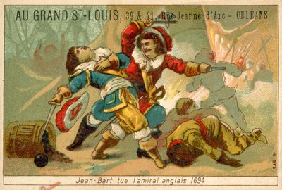 Französischer Marinekommandant und Freibeuter tötet einen englischen Admiral, 1694 von French School