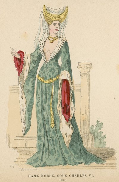 Französische Adlige zur Zeit von Karl VI., 1380 von French School
