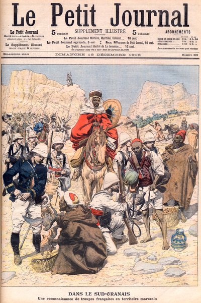 Französische Aufklärungsexpedition in Südmarokko Illustration für Le Petit Journal, Dezember 1906. von French School