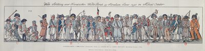 Französische Soldaten in Deutschland, 1795 (Farbstich) von French School