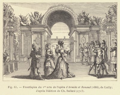 Frontispiz des ersten Aktes der Oper Armide und Renaud von French School