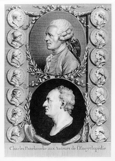 Frontispiz einer Panckocke-Ausgabe der Encyclopédie, zeigt d