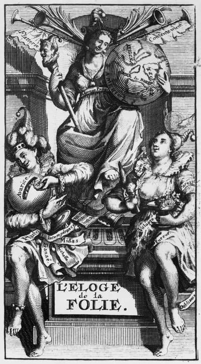 Frontispiz zu Lob der Torheit von Desiderius Erasmus von French School