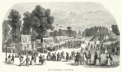 Jahrmarkt auf dem Carre Marigny, Champs Elysees, Paris von French School