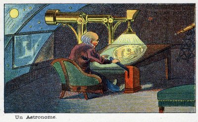 Futuredays: Eine Vision des 19. Jahrhunderts vom Jahr 2000 Serie: Ein Astronom (arbeitet mit einem speziellen Teleskop) von French School