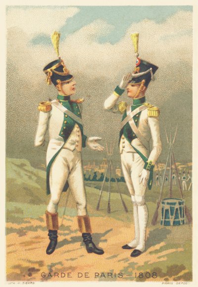 Garde de Paris im Jahr 1808 (Einheit zur Aufrechterhaltung der Ordnung in Paris, gegründet 1802, aufgelöst 1812) von French School