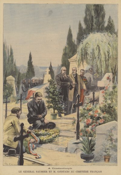 General Saussier und der französische Botschafter Ernest Constans auf dem französischen Friedhof in Konstantinopel von French School