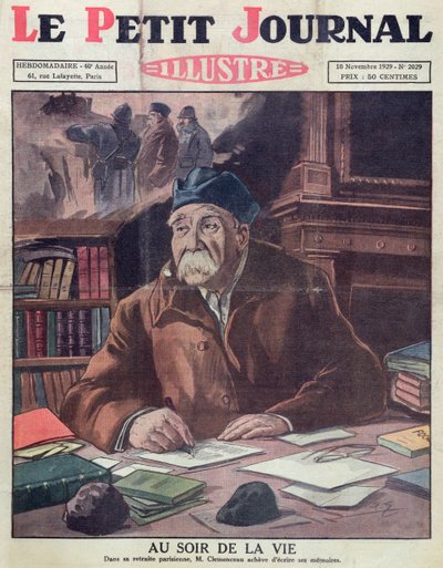 Georges Clemenceau (1841-1929) im Alter, Titelbild von Le Petit Journal, 10. November 1929 von French School