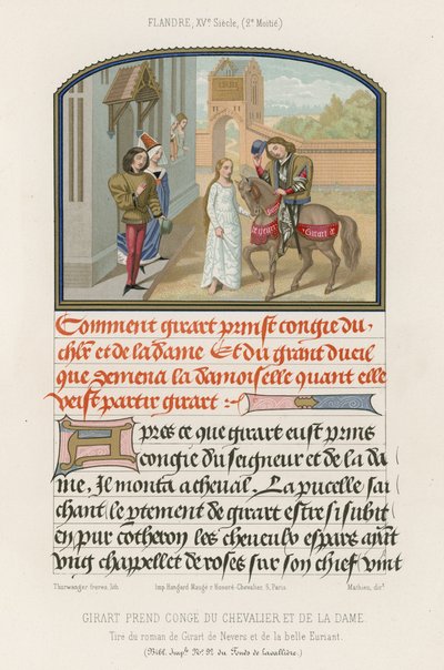 Girart nimmt den Ritter und die Dame von French School