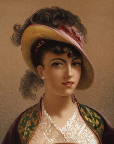 Mädchen mit rosa Hut von French School