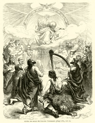 Ruhm der Heiligen des Alten Testaments (Gravur) von French School