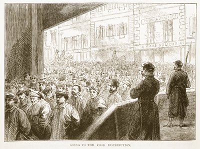 Auf dem Weg zur Essensverteilung, Illustration aus Cassells Geschichte des Krieges zwischen Frankreich und Deutschland, 1870-1871 von French School