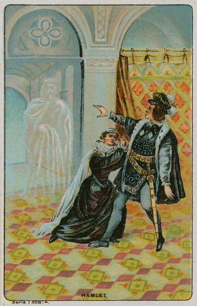 Hamlet - der Geist von Hamlets Vater erscheint von French School
