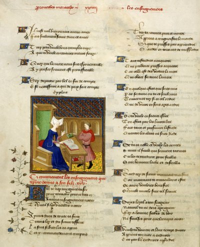 Harley 4431, f.261v Christine de Pisan und ihr Sohn, Illustration aus 