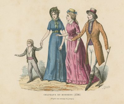 Hüte und Hauben, 1796 von French School