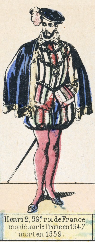 Heinrich II, 59. König von Frankreich, bestieg den Thron 1547, starb 1559 von French School