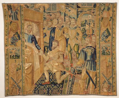 Heinrich III. (1551-89) de Valois übergibt die Insignien der Macht an Heinrich III. (1553-1610) de Bourbon von French School