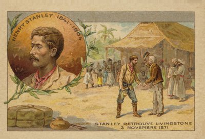 Henry Stanley (1841-1904) findet David Livingstone (1813-1873) in Afrika am 3. November 1871 von French School