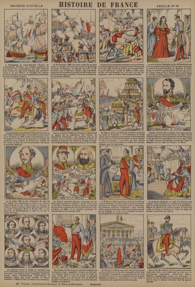 Geschichte Frankreichs vom Amtsantritt Louis-Philippes bis zur Revolution von 1848 (Farblitho) von French School