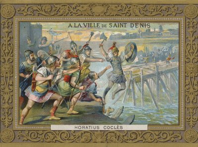Horatius Cocles stürzt sich in den Tiber, 6. Jahrhundert v. Chr. von French School