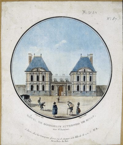 Hotel de Boisgelin, ehemals von Sully - Gravur von French School