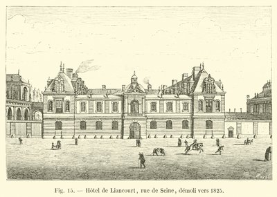Hotel de Liancourt, Rue de Seine, abgerissen um 1825 von French School