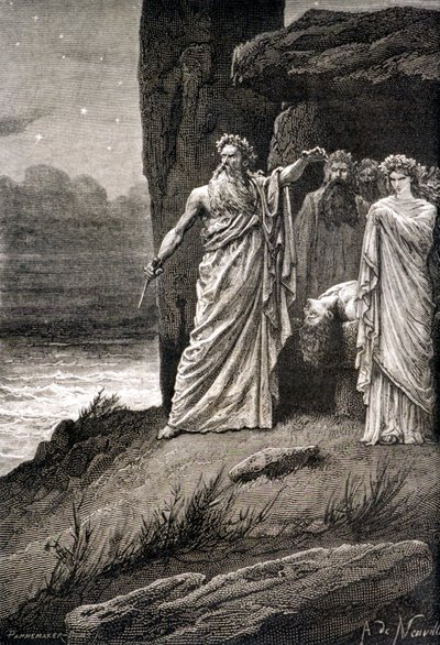 Menschliches Opfer durch einen Druiden - in „Geschichte Frankreichs von den frühesten Zeiten bis 1789“ von M. Guizot von French School