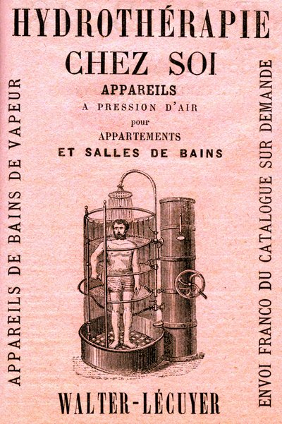 Hydrotherapie zu Hause: Luftdruckgeräte für Wohnungen und Badezimmer - Dusche - Hygiene - Sauberkeit - moderner Komfort - Wasser - Werbung von French School