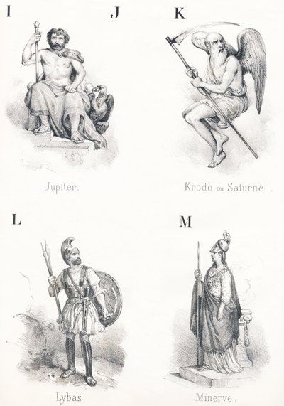 IJ K L M: Jupiter, Krodo, Lybas, Minerva von French School