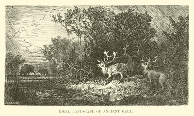 Ideale Landschaft des antiken Gallien von French School